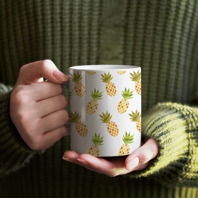 Tropiskt vattenfärgsananas Mönster Kaffemugg (Pineapple Pattern Mug)