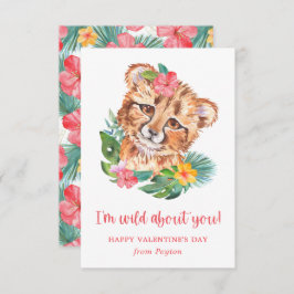Tropiskt vattenfärgsfärgad Lejon Vild om dig Alla  Anteckningskort