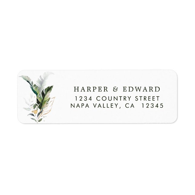 Tropiskt vattenfärgsflytande Returadress Returadress Etikett (Framsidan)