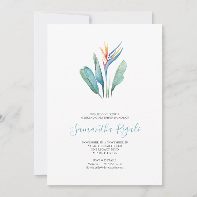 Tropiskt vattenfärgsprogram Blommigt Girls Helg Re (Framsida)