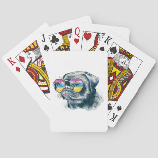 Tropiskt vattenfärgspuppy casinokort