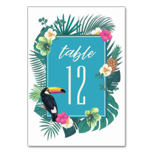 Tropiskt vattenfärgsskikt med Toucan Teal ID577 Bordsnummer