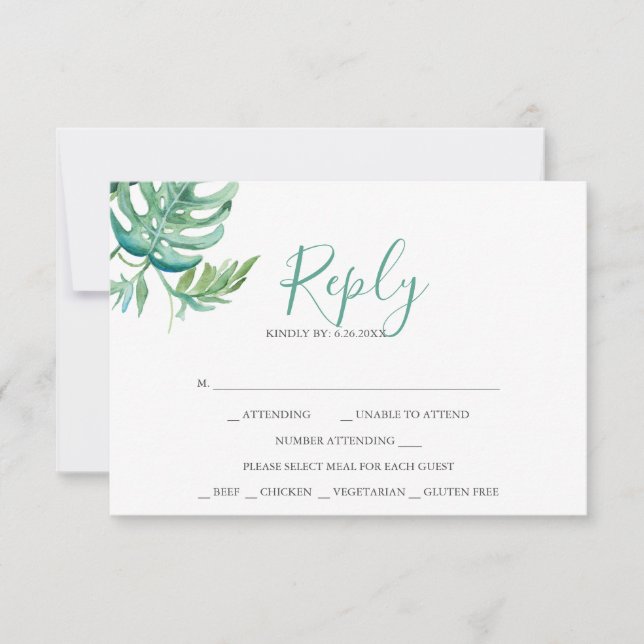 Tropiskt vattenfärgssvar, OSA kort (Framsida)