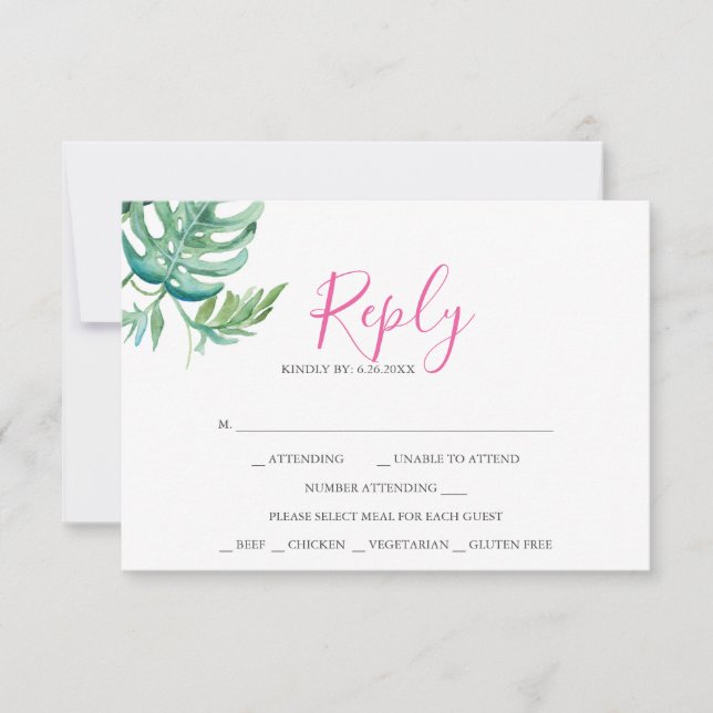 Tropiskt vattenfärgssvar, OSA kort (Framsida)