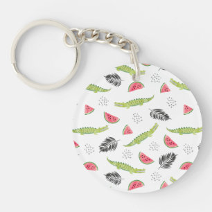 Tropiskt vattenmelon- & krokodilmönster