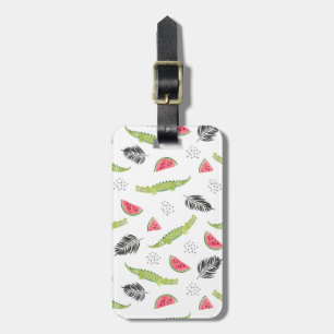 Tropiskt vattenmelon och krokodil Mönster Bagagebricka