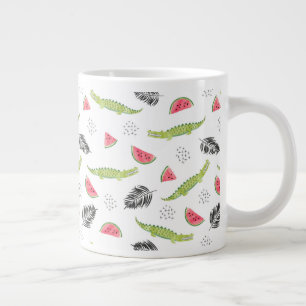 Tropiskt vattenmelon och krokodil Mönster Jumbo Mugg
