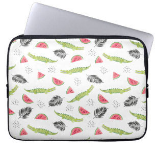 Tropiskt vattenmelon och krokodil Mönster Laptop Fodral