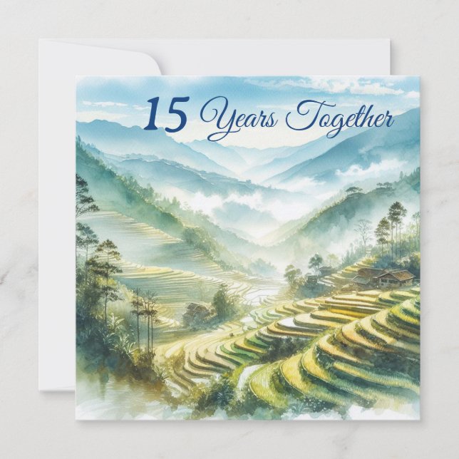 Tropiskt Vietnam Destination Blue White Classic Kort (Framsida)