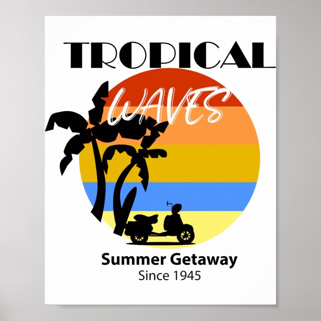 Tropiskt Vinkara sommarsäck Poster (Framsidan)