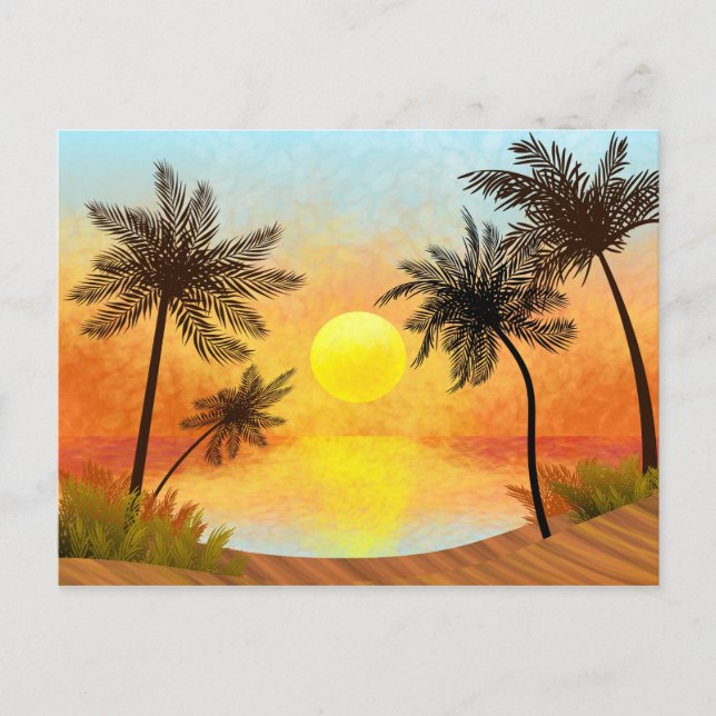 Tropiskt visitkort vykort (Framsida)