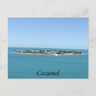 Tropiskt vykort för Cozumel Island Blue Vatten