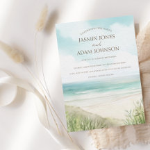 Tropiskt Watercolor Beach Wedding