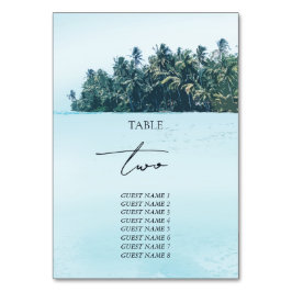 Tropiskt Watercolor Handflatan & Beach Wedding Bordsnummer