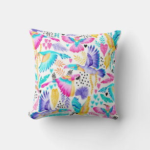 Tropiskt Watercolor Toucan Jungle Kudde