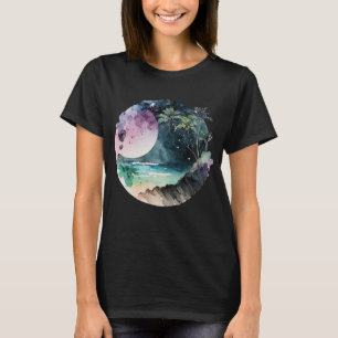 Tropiskt ytvattenfärg t shirt