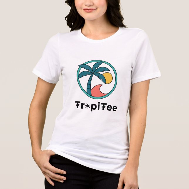 TropiTee-logotyp – T-shirt med fet tropisk ikon (Framsida)