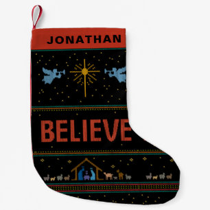 TROR ÄVEN Julsöt Religiösa Christian Liten Julstrumpa