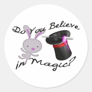 Tror du på Magic Top hat & Rabbit? Runt Klistermärke