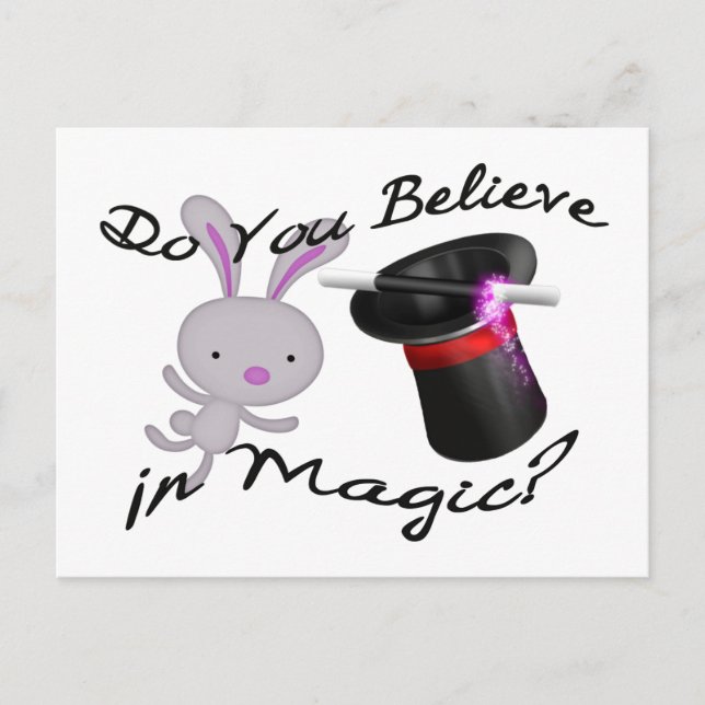 Tror du på Magic Top hat & Rabbit? Vykort (Framsida)