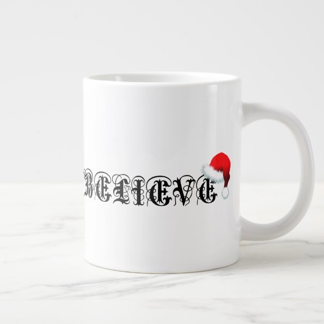 TROR I JULTOMTEN ATT JULAFTON TID CHRISTMAS KVÄLL JUMBO MUGG (Höger)