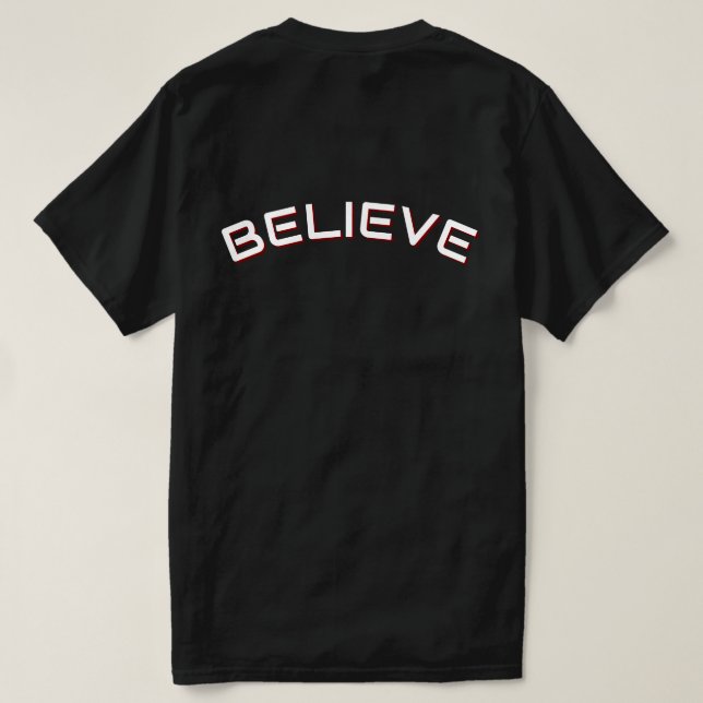 Tror Inspirerande Citat Herr Svart T-Shirt  (Design baksida)