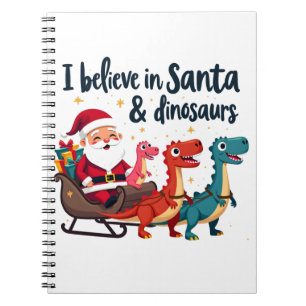 tror på tomten och dinosaurier (julriddinos) anteckningsbok