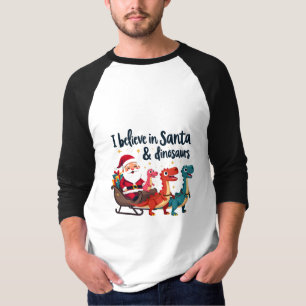 tror på tomten och dinosaurier (julriddinos) t shirt