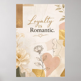 Troskap är romantisk guld typografi affisch