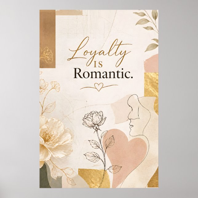 Troskap är romantisk guld typografi affisch (Framsidan)