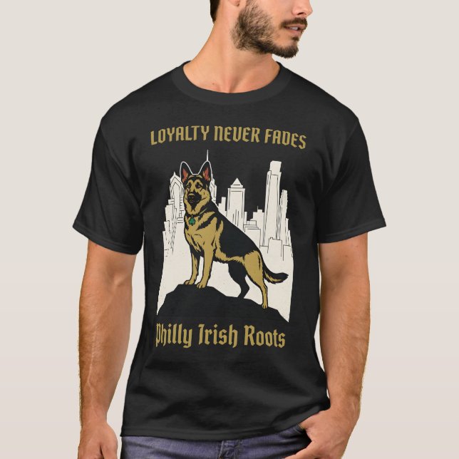 Troskap försvinner aldrig tysherdehund t shirt (Framsida)