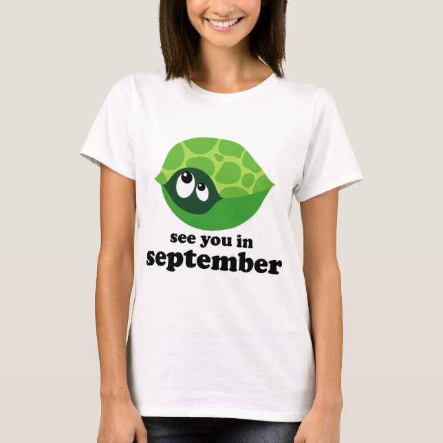 Tröskel förfaller i september Moderskap T Shirt (Framsida)