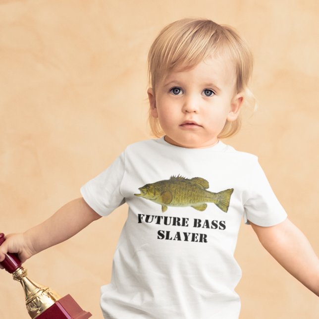 Tröskelfartyg för framtida Bass Sayer Fishing Baby T Shirt (Skapare uppladdad)