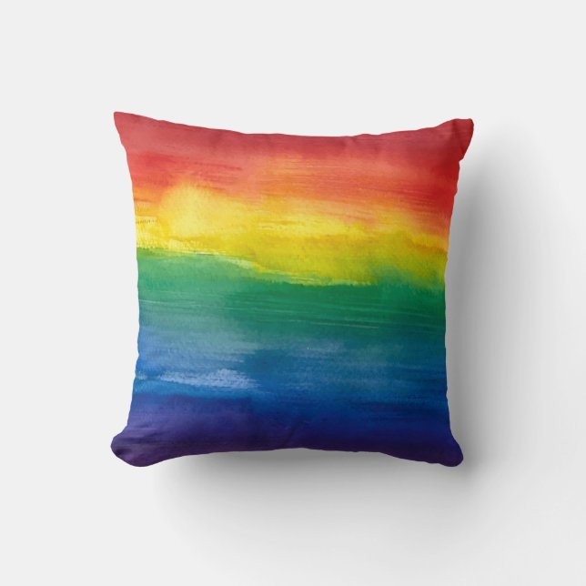 Tröskelkudde för vattenfärgsregn för regnbåge kudde (Framsida)