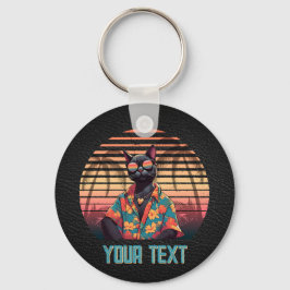 Tröskellös tropisk kattentat runt nyckelkedja nyckelring