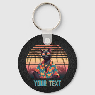 Tröskellös tropisk kattentat runt nyckelkedja nyckelring