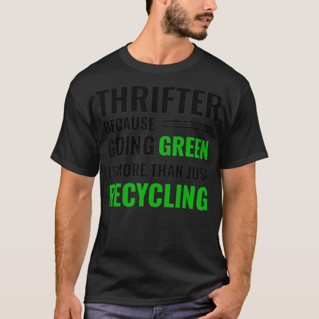 Tröskeln för återvinning går grön _2  t shirt (Framsida)