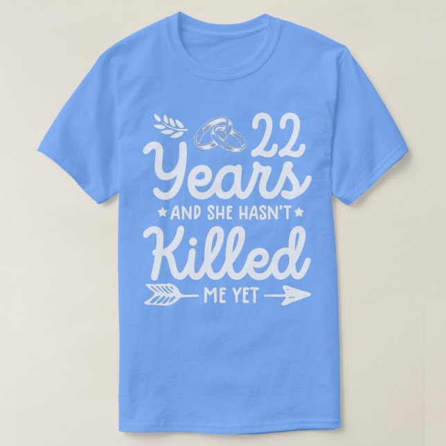 Tröskelparet för 22:a bröllop-årsdagen t shirt (Design framsida)