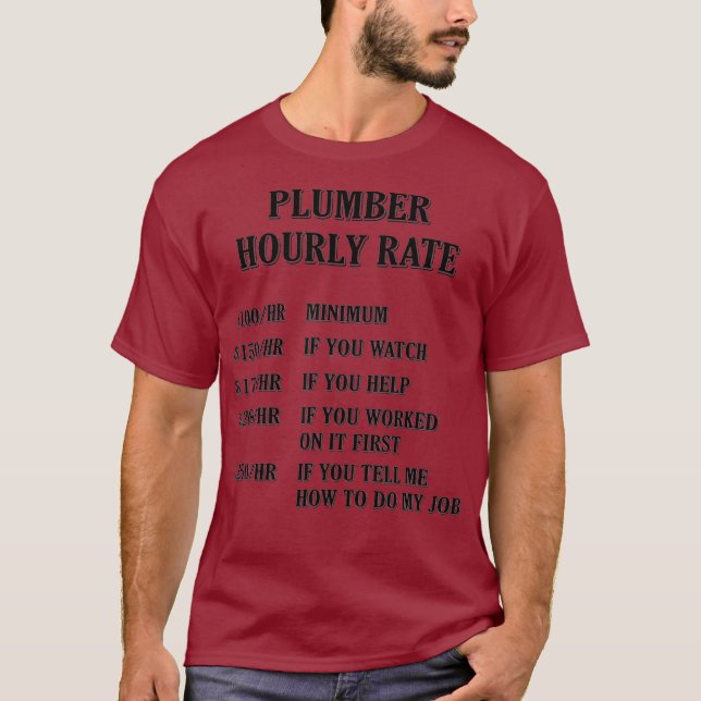 Tröskelvärde för rörmokare (timtaxa) t shirt (Framsida)