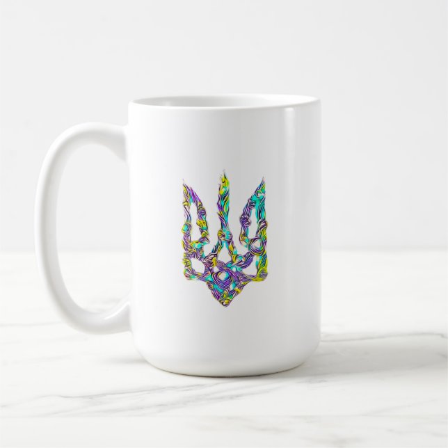 Tröskelvärde för ukrainsk symbol kaffemugg (Vänster)