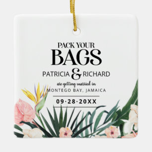 Tröskelvärdesbröllop Spara datum Julgransprydnad Keramik