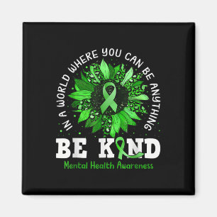 Tröskelvärdig solrosa Mental Health Awareness Magnet