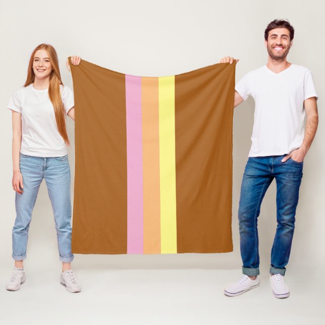 Tröskelvriden för Retro Rand (Orange Multi) Fleecefilt (På plats)