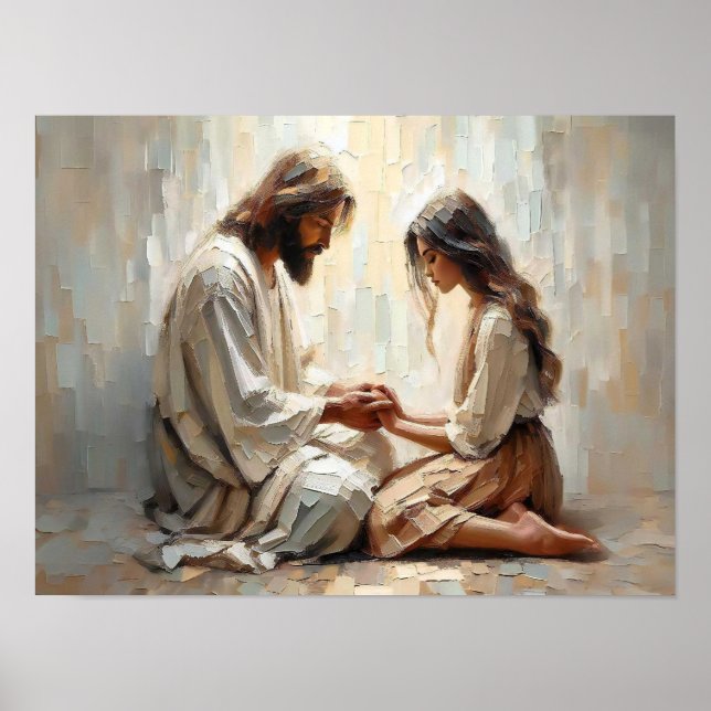 Tröst i Hans landskap, kristen väggkonst, Jesus Poster (Framsidan)