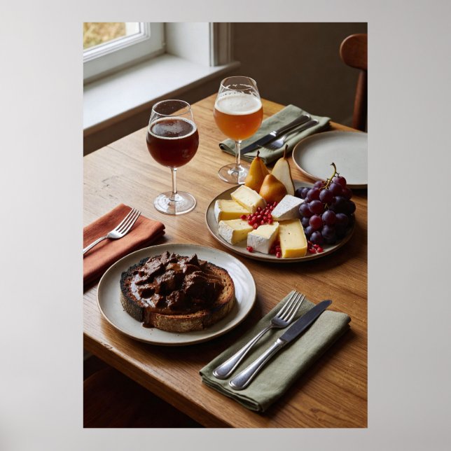 Tröstande skördepar med fönsterutsikt Affisch (Framsidan)