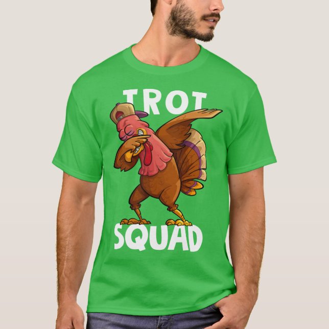 Trot Squad Dabbing Turkey Marathon Running Matchin T Shirt (Framsida)