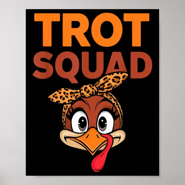 Trot Squad Funny Turkiet Ansikte Thanksgiving Mana Poster (Framsidan)