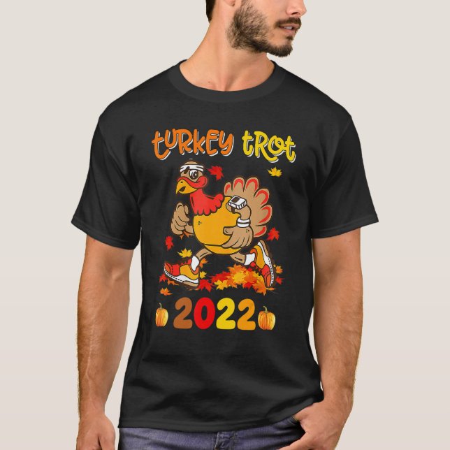 Trot Squad Löp Kostym Thanksgiving Maraton T Shirt (Framsida)