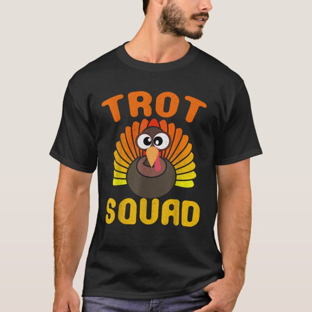 Trot Squad Turkey Ansikte Funny Thanksgiving T Shi Shirt (Framsida)