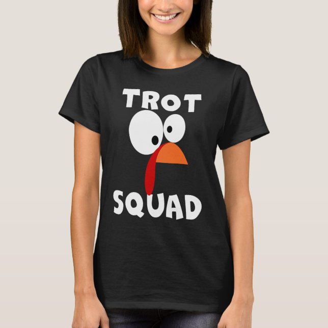 Trot Squad Turkey Ansikte Pilgrim Costume T Shirt (Framsida)